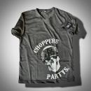 CnP Choppers n Partys - Grau Bandana Skull (Damen) T-Shirt Grau Totenkopf Motorrad